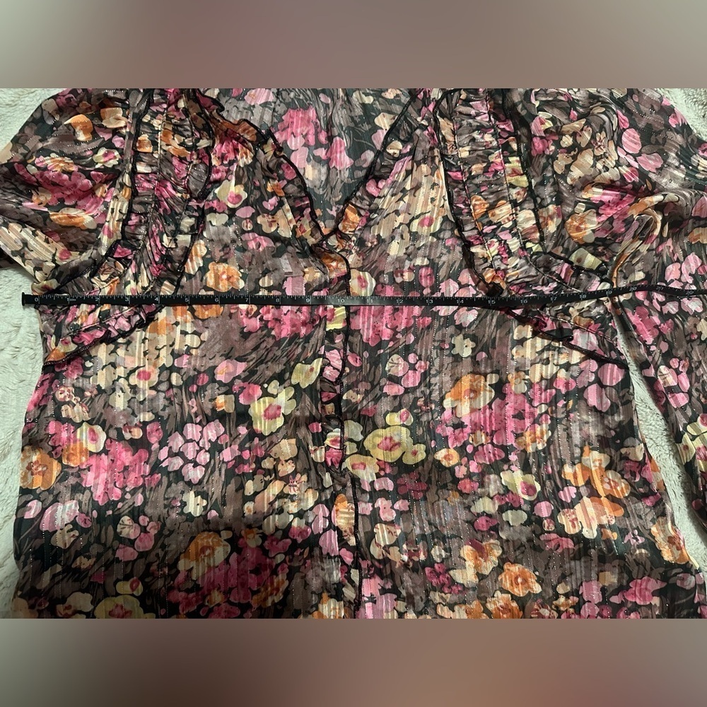 Umgee Women's Floral Ruffle Top - Picture 7 of 8